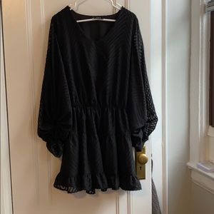 Black dress with big sleeves
